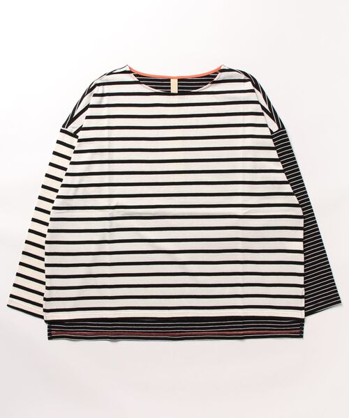 Q（キュー）の「ボーダーロンT（Tシャツ/カットソー・レディース・ホワイト系/ブラック系・MEDIUM）」の3枚目の写真
