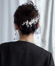 Cupid Heart | 【Cupid Heart】結婚式アクセ!メタリックフラワービジューヘアコーム(バレッタ/ヘアクリップ)