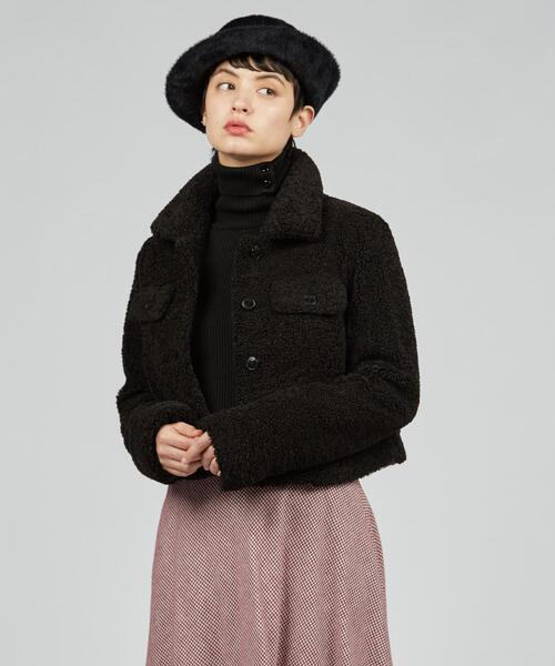 To b. by agnes b.（トゥービーバイアニエスベー）の「WU69 VESTE ボアブルゾン（ブルゾン・レディース・ブラック・38/36/40）」の3枚目の写真