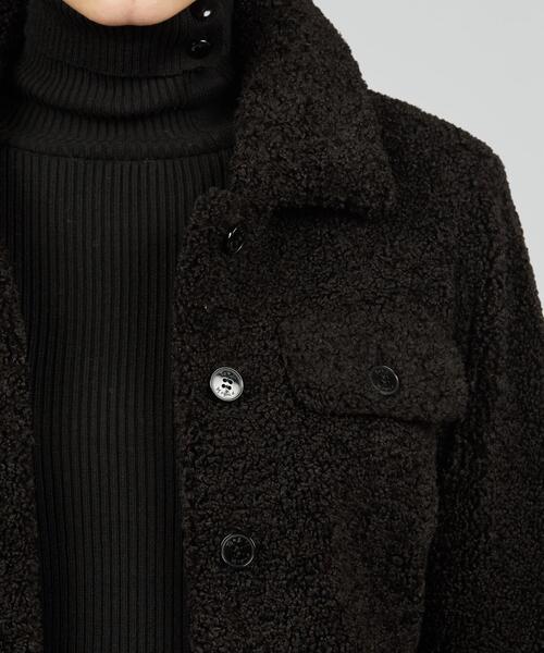 To b. by agnes b.（トゥービーバイアニエスベー）の「WU69 VESTE ボアブルゾン（ブルゾン・レディース・ブラック・38/36/40）」の7枚目の写真