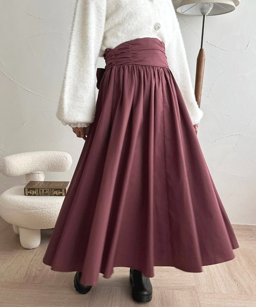 セール】バックリボンハイウエストフレアスカート【ZOZOTOWN限定
