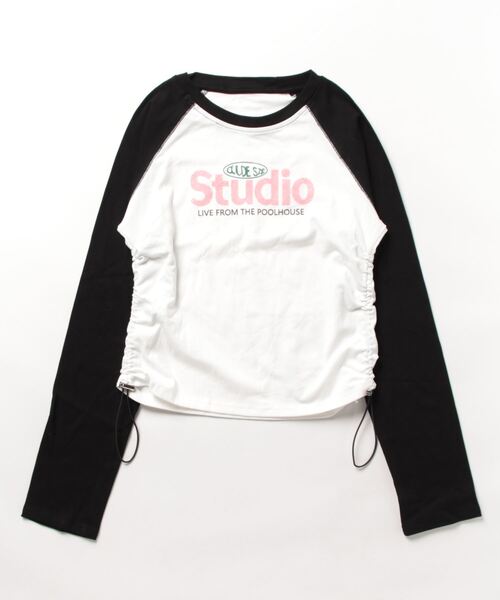 LADY LIKE(レディライク)の「脇ドローストリングラグランロングTシャツ(Tシャツ/カットソー・レディース・ネイビー/ブラック/ブラウン・M)」の15枚目の写真
