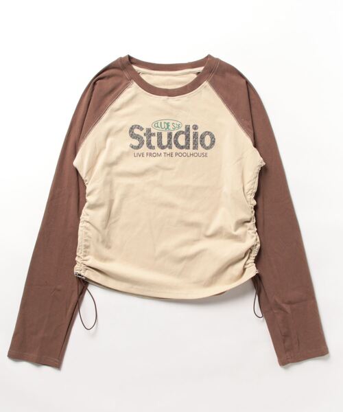 LADY LIKE(レディライク)の「脇ドローストリングラグランロングTシャツ(Tシャツ/カットソー・レディース・ネイビー/ブラック/ブラウン・M)」の16枚目の写真