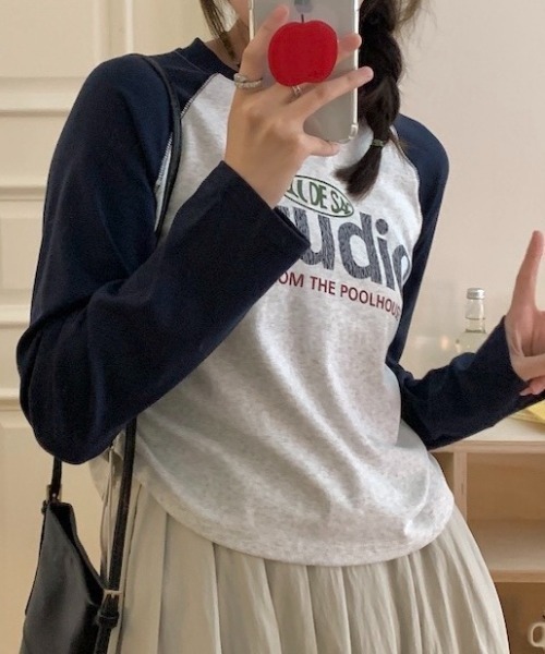 LADY LIKE(レディライク)の「脇ドローストリングラグランロングTシャツ(Tシャツ/カットソー・レディース・ネイビー/ブラック/ブラウン・M)」の11枚目の写真