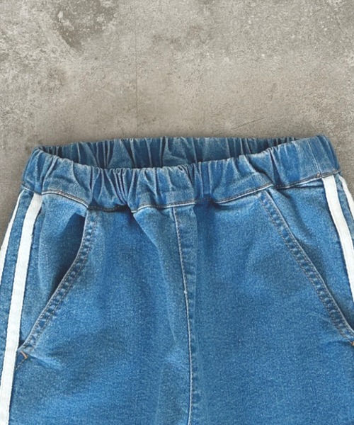 PAIRMANON STREET（ペアマノンストリート）の「【PAIRMANON STREET】 ネイティブ風 サイドライン トラック デニム パンツ（デニムパンツ・キッズ・ブルー系その他/ライトブルー/ダークブルー/ブルー・90/100/140/150/120/130/110）」の5枚目の写真