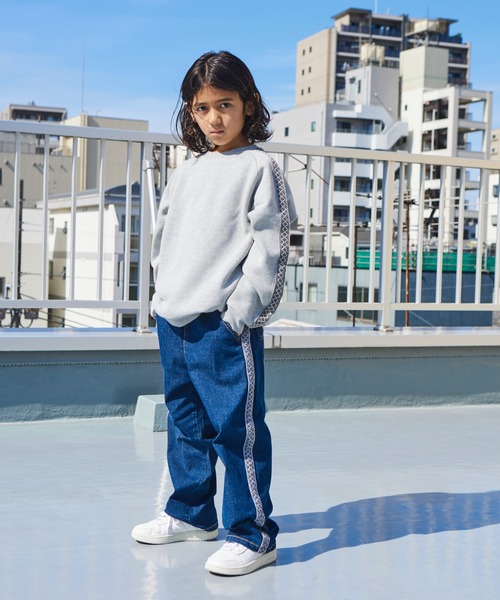 PAIRMANON STREET（ペアマノンストリート）の「【PAIRMANON STREET】 ネイティブ風 サイドライン トラック デニム パンツ（デニムパンツ・キッズ・ブルー系その他/ライトブルー/ダークブルー/ブルー・90/100/140/150/120/130/110）」の10枚目の写真