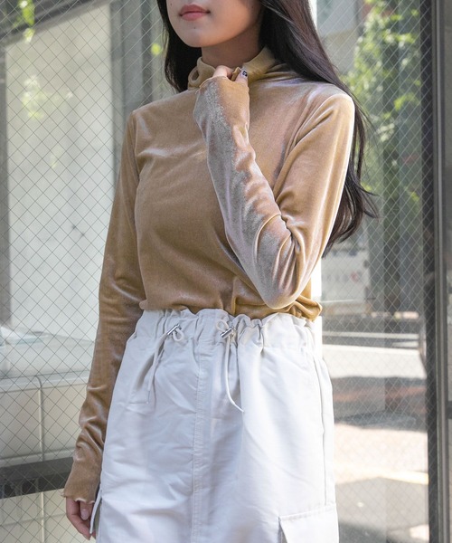 3.3 Field Trip （3.3フィールドトリップ）の「3.3 Field Trip／ベロアタートルネック（Tシャツ/カットソー・レディース・ブラック/グレー/ベージュ・FREE）」の7枚目の写真