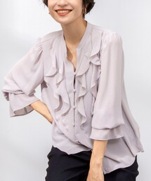 NOLLEY’S Sophi | ウォッシャブルジョーゼットフリルブラウス(シャツ/ブラウス)