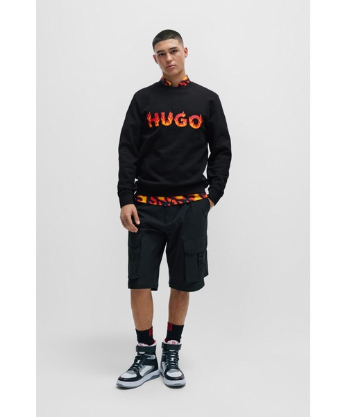 HUGO コットンテリー フーディ パフファイヤーロゴ Amazon.co.jp: [HUGO] [ヒューゴ] ロゴ プリント コットンテリー