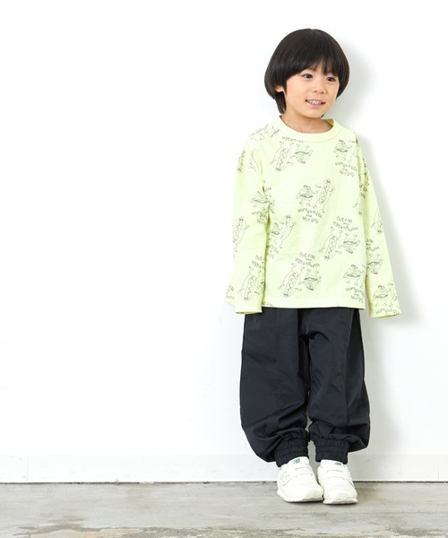 MAKE YOUR DAY（メイクユアデイ）の「HUMBERGER＆HOTDOG総柄長袖Tシャツ■80～140cm（Tシャツ/カットソー・キッズ・オレンジ/イエロー・140/130/80/120/90/110/100）」の5枚目の写真