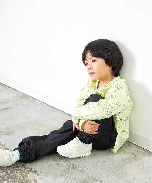 MAKE YOUR DAY（メイクユアデイ）の「HUMBERGER＆HOTDOG総柄長袖Tシャツ■80～140cm（Tシャツ/カットソー・キッズ・オレンジ/イエロー・140/130/80/120/90/110/100）」の7枚目の写真