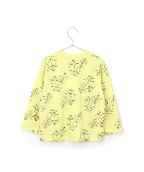 MAKE YOUR DAY（メイクユアデイ）の「HUMBERGER＆HOTDOG総柄長袖Tシャツ■80～140cm（Tシャツ/カットソー・キッズ・オレンジ/イエロー・140/130/80/120/90/110/100）」の9枚目の写真
