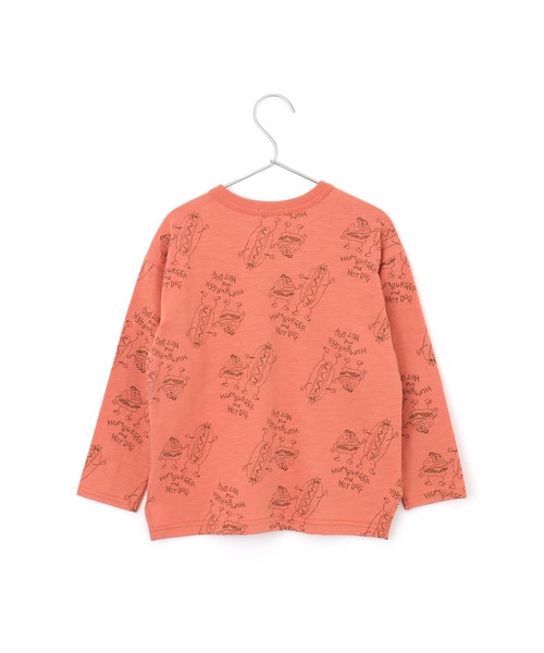 MAKE YOUR DAY（メイクユアデイ）の「HUMBERGER＆HOTDOG総柄長袖Tシャツ■80～140cm（Tシャツ/カットソー・キッズ・オレンジ/イエロー・140/130/80/120/90/110/100）」の10枚目の写真