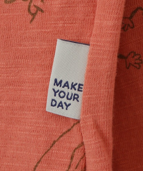 MAKE YOUR DAY（メイクユアデイ）の「HUMBERGER＆HOTDOG総柄長袖Tシャツ■80～140cm（Tシャツ/カットソー・キッズ・オレンジ/イエロー・140/130/80/120/90/110/100）」の15枚目の写真