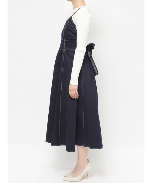RESEXXY（リゼクシー）の「プリーツフレアデニムジャンスカ（ジャンパースカート・レディース・インディゴブルー/ホワイト/ブラック・FREE）」の19枚目の写真