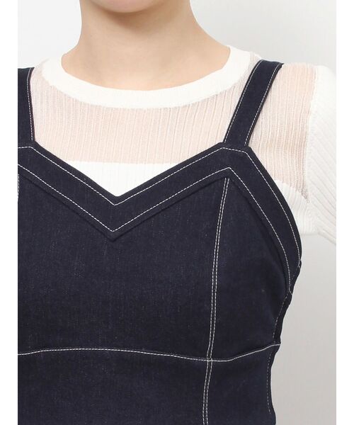 RESEXXY（リゼクシー）の「プリーツフレアデニムジャンスカ（ジャンパースカート・レディース・インディゴブルー/ホワイト/ブラック・FREE）」の22枚目の写真