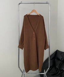 BANICO（バニコ）の「【BANICO】秋冬　起毛長丈ニットカーディガン（ノーカラーコート）」