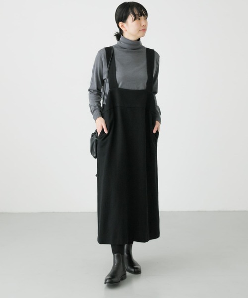 かぐれ　ブラック サロペットワンピース サスペンダー　サイズ1 かぐれ（カグレ）の「『低身長向けも展開』サスペンダーワンピース