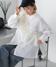 【forksy.】ワッシャータフタマルチwayフリルセットシャツ