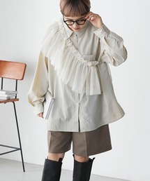 【forksy.】ワッシャータフタマルチwayフリルセットシャツ