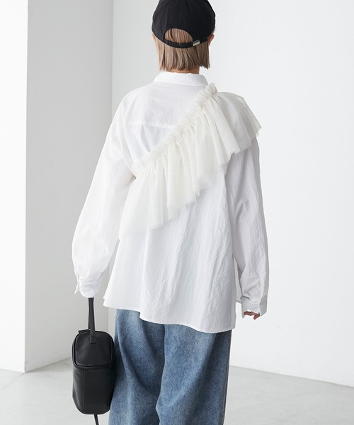 forksy.】ワッシャータフタマルチwayフリルセットシャツ forksy.│MONO