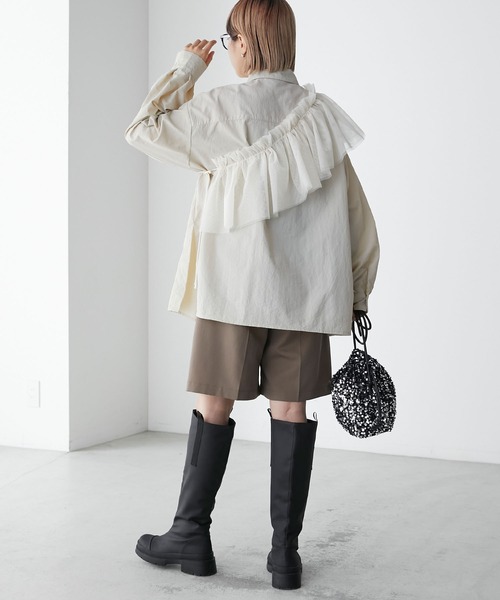 forksy.(フォルクシー)の「【forksy.】ワッシャータフタマルチwayフリルセットシャツ(シャツ/ブラウス・レディース・ホワイト/アイボリー/ライトブルー・FREE)」の20枚目の写真