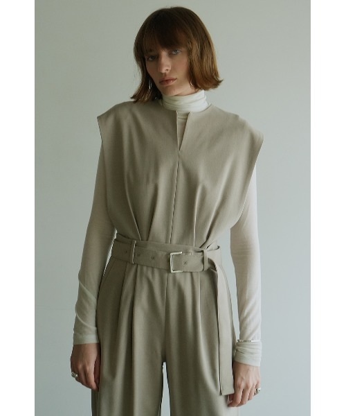 サロペット・オーバーオール・オールインワン CLANE SLEEVELESS BELTED ALL IN ONE CLANE（クラネ）の「CLANE/クラネ/SLEEVELESS BELTED ALL IN ONE