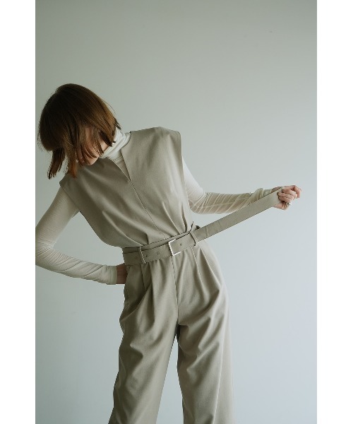 CLANE/クラネ/SLEEVELESS BELTED ALL IN ONE