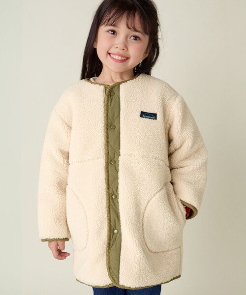 BEAMS mini(ビームスミニ)の「ボアキルト リバーシブル ノーカラーコート 2024FW(90~150cm)(ノーカラーコート・キッズ・ホワイト系その他5/ブラウン系その他4・90/100/110/120/130/140/150)」の3枚目の写真