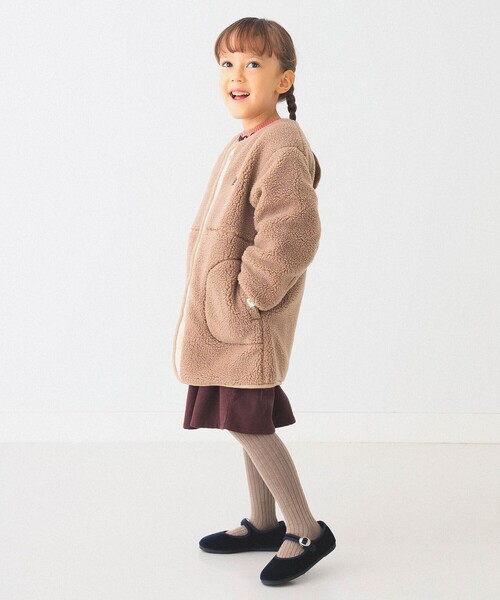 BEAMS mini(ビームスミニ)の「ボアキルト リバーシブル ノーカラーコート 2024FW(90~150cm)(ノーカラーコート・キッズ・ホワイト系その他5/ブラウン系その他4・90/100/110/120/130/140/150)」の13枚目の写真
