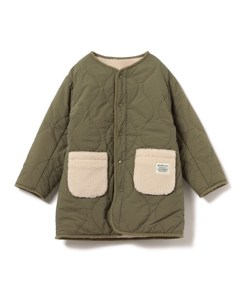 BEAMS mini(ビームスミニ)の「ボアキルト リバーシブル ノーカラーコート 2024FW(90~150cm)(ノーカラーコート・キッズ・ホワイト系その他5/ブラウン系その他4・90/100/110/120/130/140/150)」の15枚目の写真