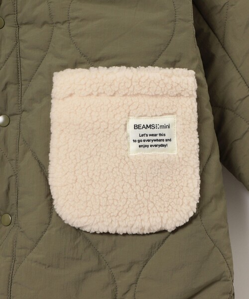 BEAMS mini(ビームスミニ)の「ボアキルト リバーシブル ノーカラーコート 2024FW(90~150cm)(ノーカラーコート・キッズ・ホワイト系その他5/ブラウン系その他4・90/100/110/120/130/140/150)」の16枚目の写真