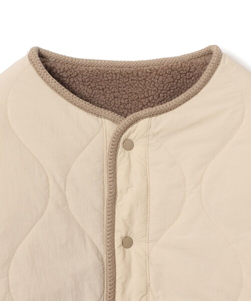 BEAMS mini(ビームスミニ)の「ボアキルト リバーシブル ノーカラーコート 2024FW(90~150cm)(ノーカラーコート・キッズ・ホワイト系その他5/ブラウン系その他4・90/100/110/120/130/140/150)」の20枚目の写真