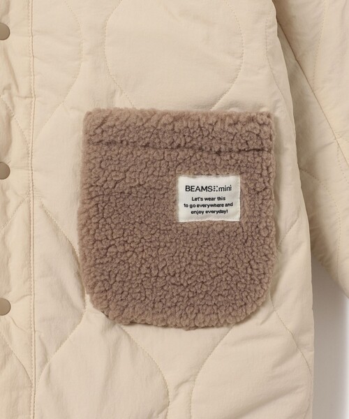 BEAMS mini(ビームスミニ)の「ボアキルト リバーシブル ノーカラーコート 2024FW(90~150cm)(ノーカラーコート・キッズ・ホワイト系その他5/ブラウン系その他4・90/100/110/120/130/140/150)」の21枚目の写真
