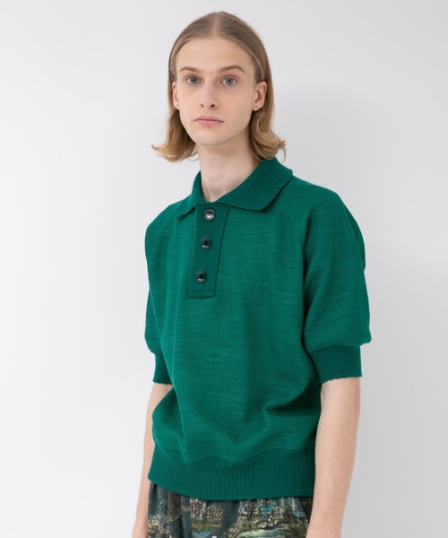 slub mesh jerseypolo shirt