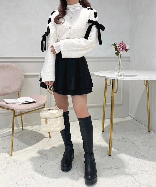 apres jour(アプレジュール)の「ベロアリボンニットカーディガン【ZOZOTOW限定アイテム】(カーディガン/ボレロ・レディース・ライトピンク/レッド/アイボリー・フリー/X-LARGE)」の10枚目の写真