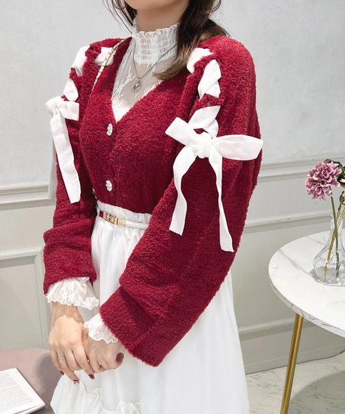 セール】ベロアリボンニットカーディガン【ZOZOTOW限定アイテム