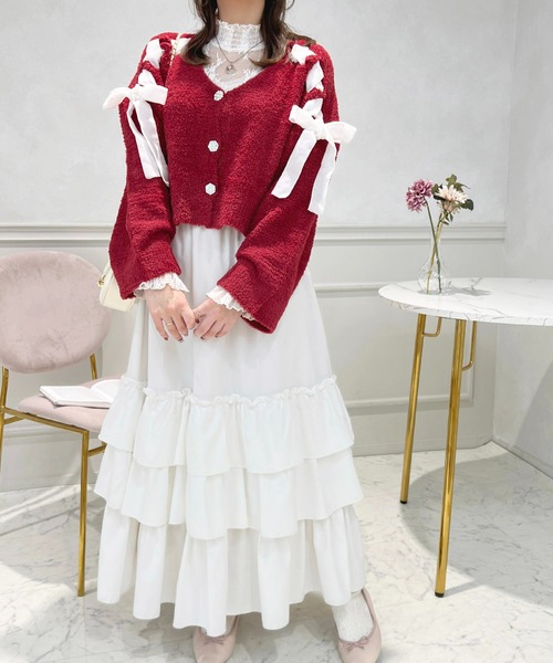 RED VALENTINO ペプラムニットカーディガン リボンクロシェレース ベロアリボンカーディガン｜JENNE(ジェンヌ)公式通販：パリジェンヌの