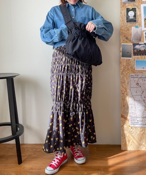 LOWRYS FARM（ローリーズファーム）の「ギャザーポケツキショルダーバック　996847（ショルダーバッグ・レディース・アイボリー/ブラック/グレー・FREE）」の5枚目の写真