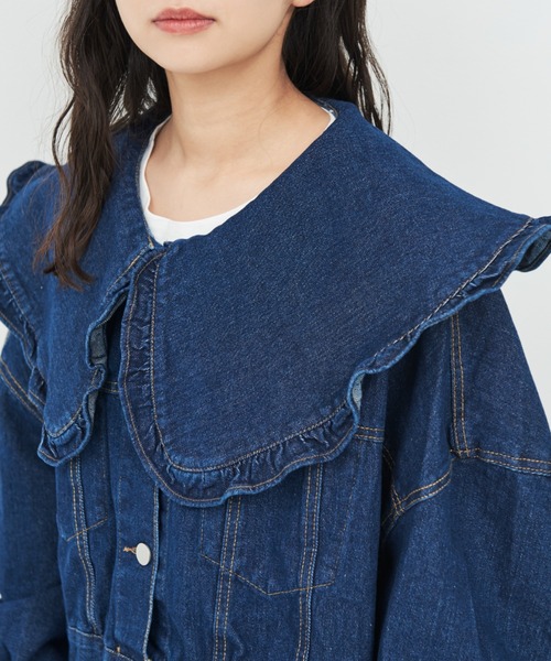 MERLOT(メルロー)の「襟フリルデニムジャケット(デニムジャケット・レディース・ブルー・FREE)」の20枚目の写真