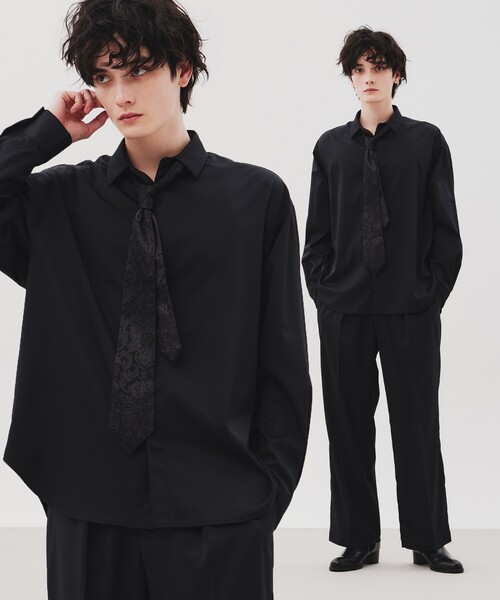 tk.TAKEO KIKUCHI（ティーケータケオキクチ）の「◆ネクタイ付きシャツセットアップ（セットアップ・メンズ・チャコールグレー/ブラック/ライトグレー・01/02/03）」の2枚目の写真