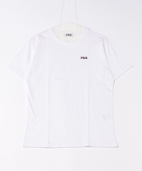 FILA(フィラ)の「【FILA】綿ワンポイント刺繍Tシャツ/レディース(Tシャツ/カットソー・レディース・ミント/ピンク/ホワイト/ブラック・L/M)」の1枚目の写真