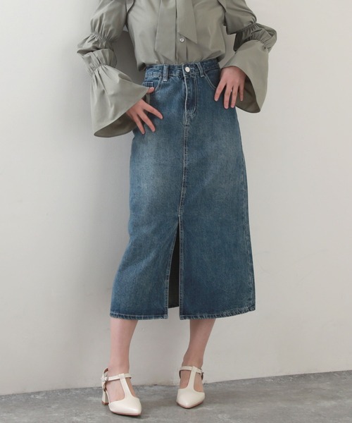 Cheek（チーク）の「デニムタイトスカート（デニムスカート・レディース・サックスブルー/ブルー・SMALL/MEDIUM）」の4枚目の写真