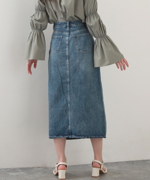 Cheek（チーク）の「デニムタイトスカート（デニムスカート・レディース・サックスブルー/ブルー・SMALL/MEDIUM）」の6枚目の写真