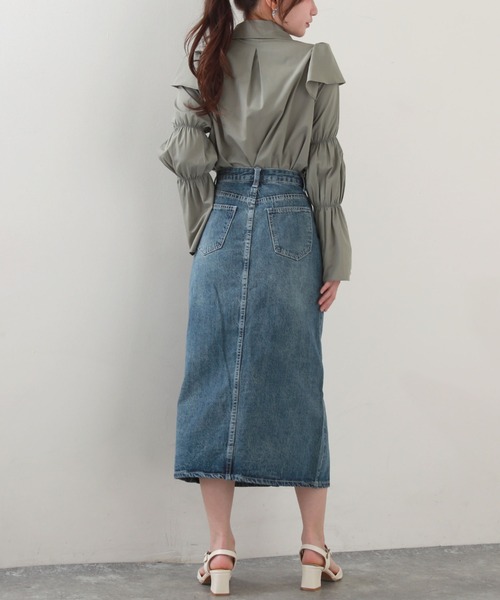 Cheek（チーク）の「デニムタイトスカート（デニムスカート・レディース・サックスブルー/ブルー・SMALL/MEDIUM）」の7枚目の写真