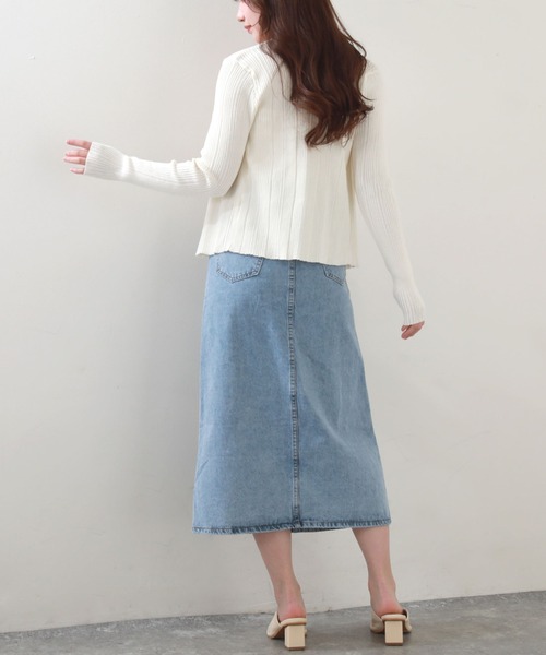 Cheek（チーク）の「デニムタイトスカート（デニムスカート・レディース・サックスブルー/ブルー・SMALL/MEDIUM）」の12枚目の写真