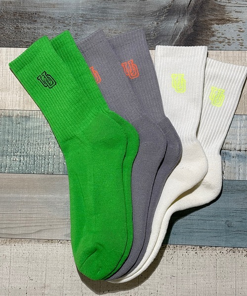 UNIVERSAL OVERALL（ユニバーサルオーバーオール）の「UNIVERSAL OVERALL　ユニバーサルオーバール　メンズ 3Pクルーソックス（ソックス/靴下・メンズ・レインボー/その他7/その他6/その他15/その他14/その他11/その他5/その他2/その他1/その他10/その他12/その他9/その他16・25-27/25-27CM/25～27cm/25cm～27cm）」の3枚目の写真