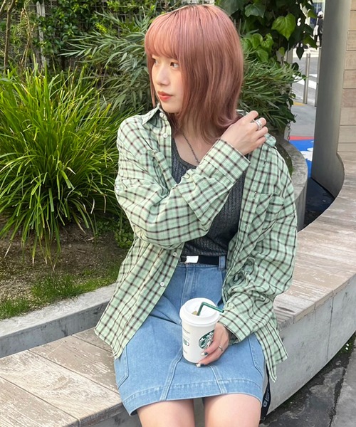 DOUBLE NAME(ダブルネーム)の「チェックBIGシャツ/ユニセックス(シャツ/ブラウス・レディース・ホワイト系/その他・FREE)」の6枚目の写真