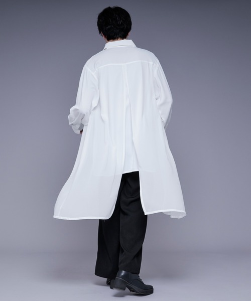 Ellno Loset(エルノロゼット)の「アソートレイヤードロングシャツ(シャツ/ブラウス・メンズ・ブラック/オフホワイト/ブルー系その他/ホワイト系その他/ブラック系その他/ブルー系その他2・MEDIUM/SMALL/LARGE)」の19枚目の写真