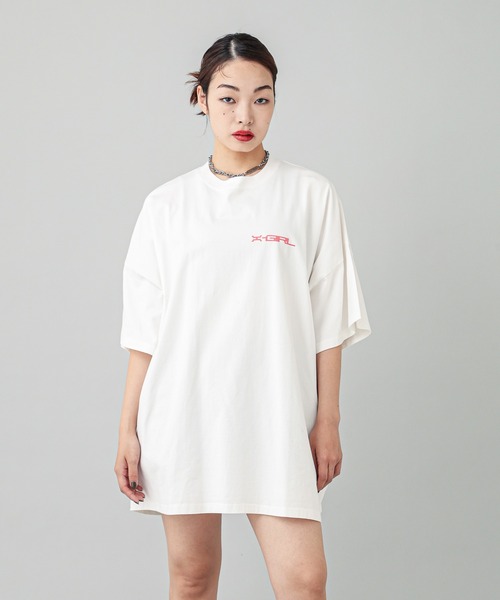 X-girl（エックスガール）の「FAINT PRINTED S/S TEE DRESS（ワンピース・レディース・ブラック/ホワイト/ベージュ・S/M）」の15枚目の写真